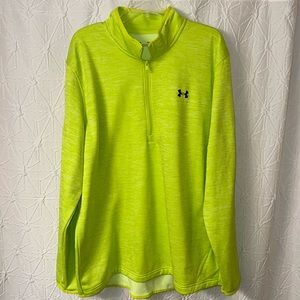 Under Armour, lime, green fleece three-quarter zip with collar